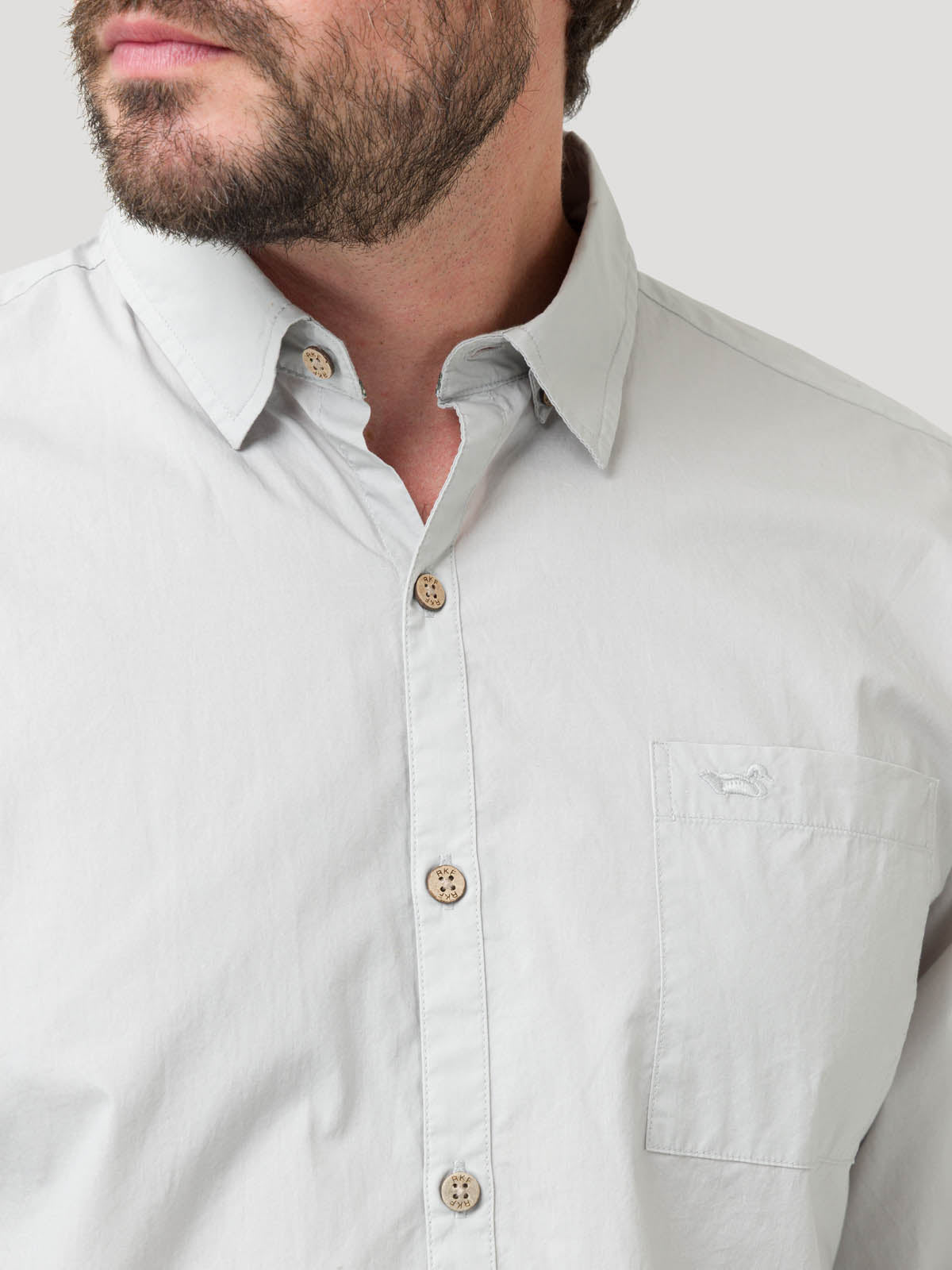 Camisa Algodón Orgánico Hombre Galiton Gris Rockford