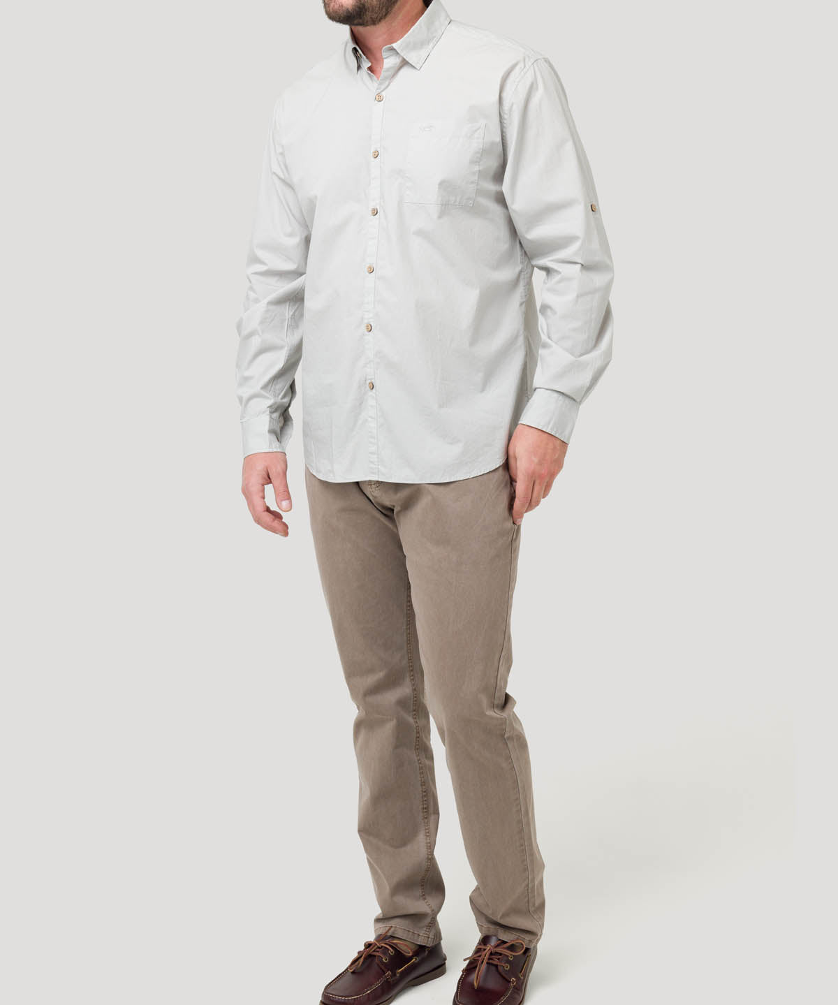 Camisa Algodón Orgánico Hombre Galiton Gris Rockford