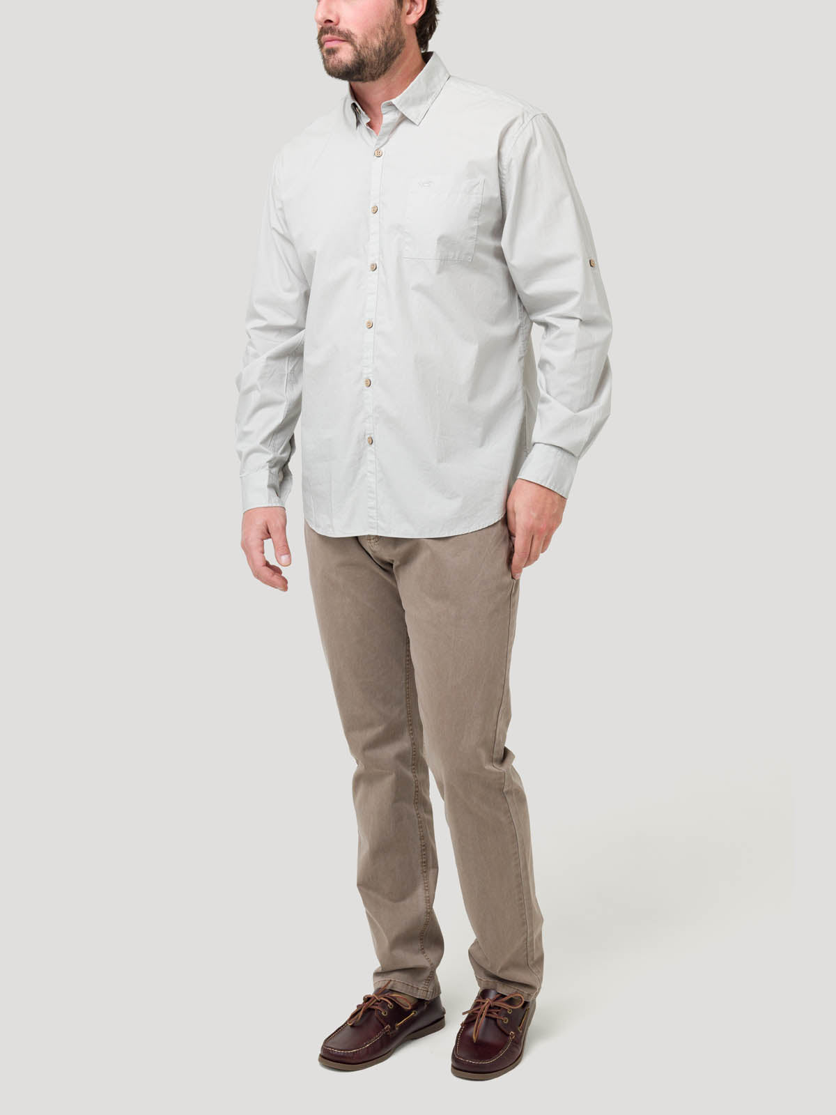 Camisa Algodón Orgánico Hombre Galiton Gris Rockford