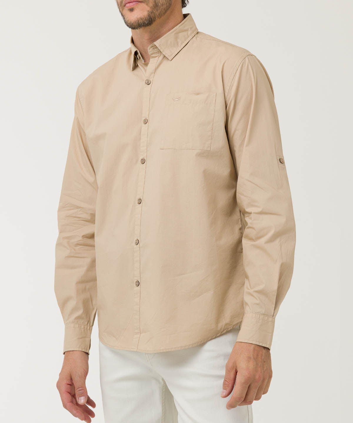 Camisa Algodón Orgánico Hombre Galiton Café Rockford