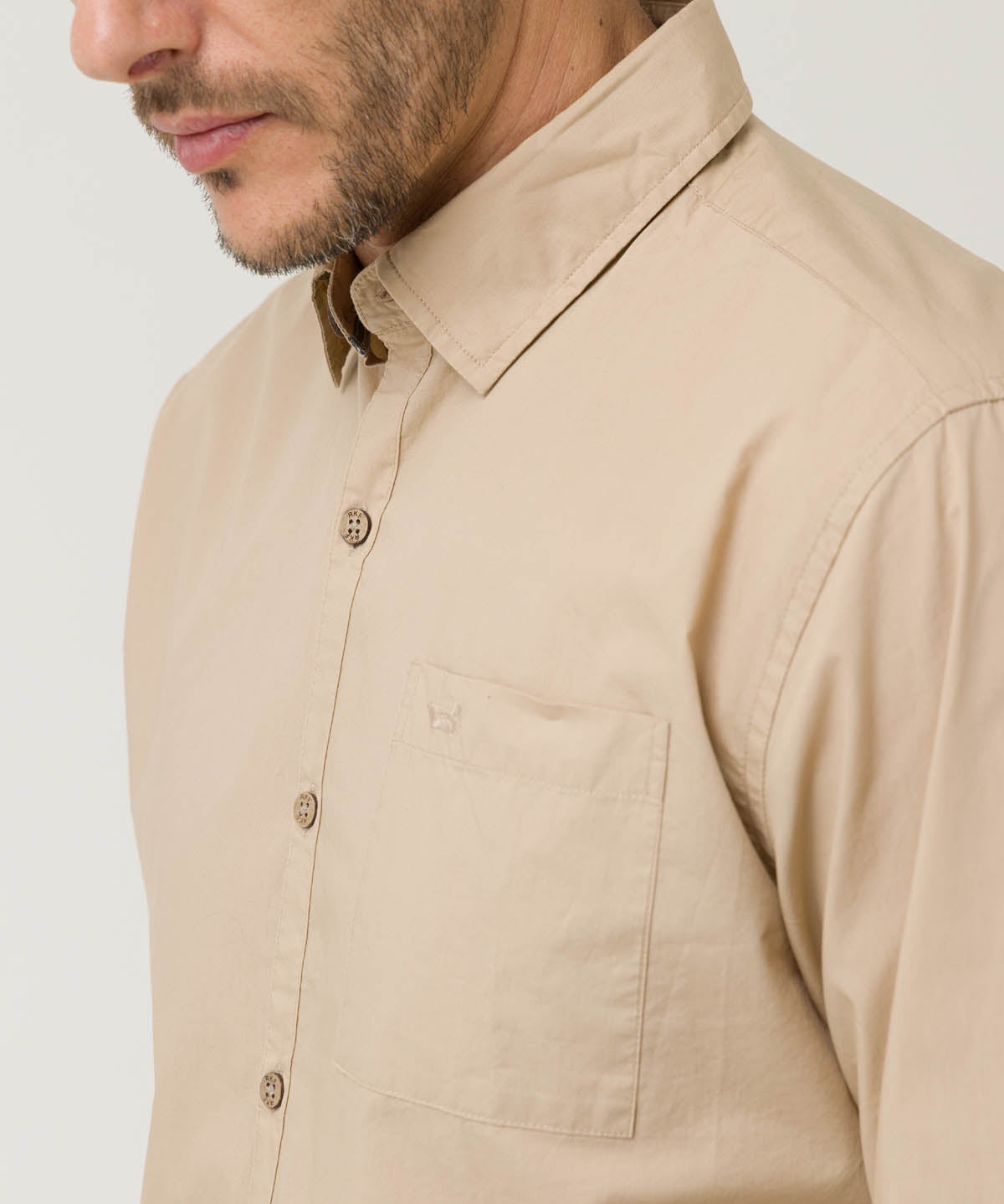 Camisa Algodón Orgánico Hombre Galiton Café Rockford