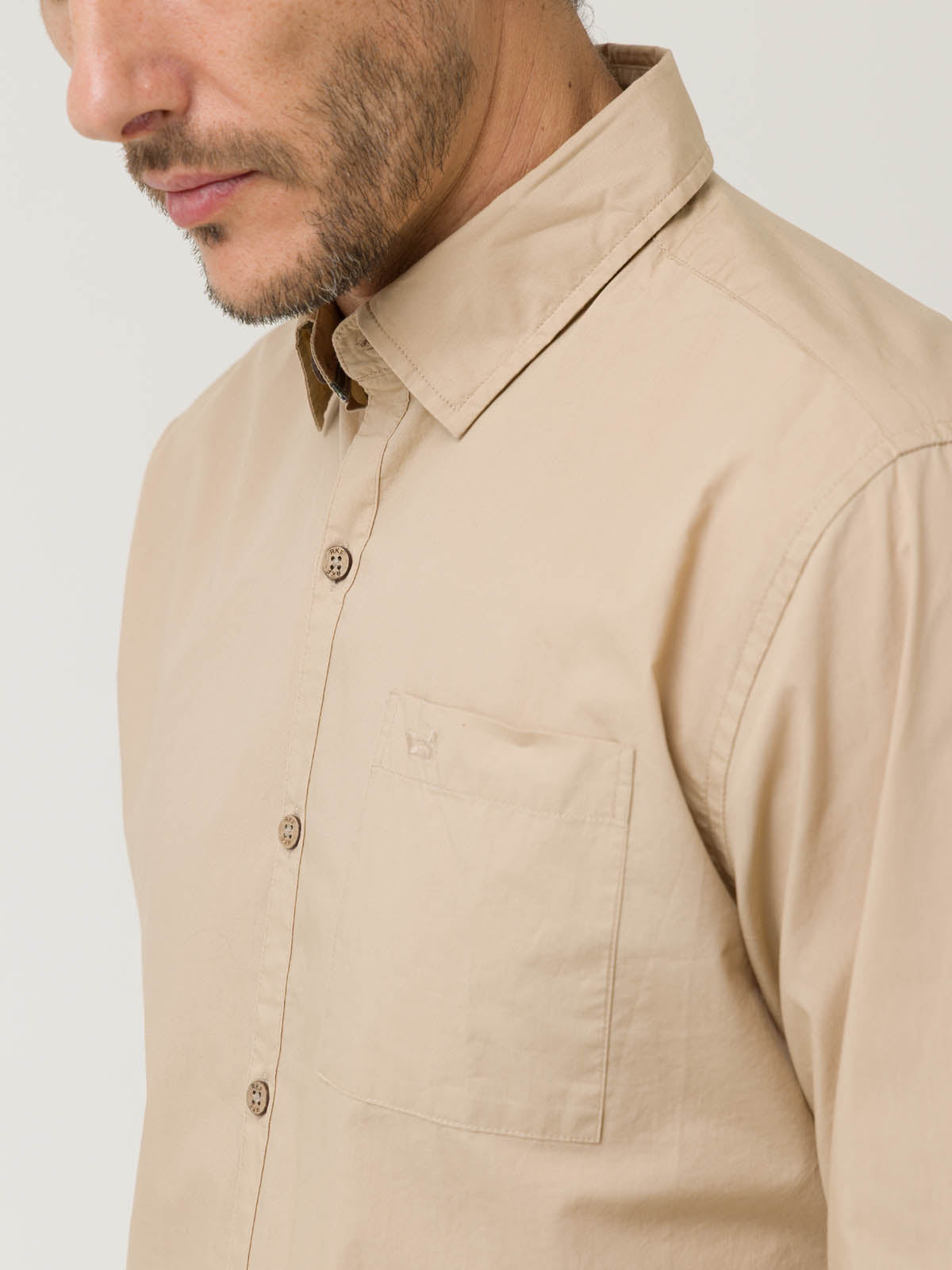 Camisa Algodón Orgánico Hombre Galiton Café Rockford
