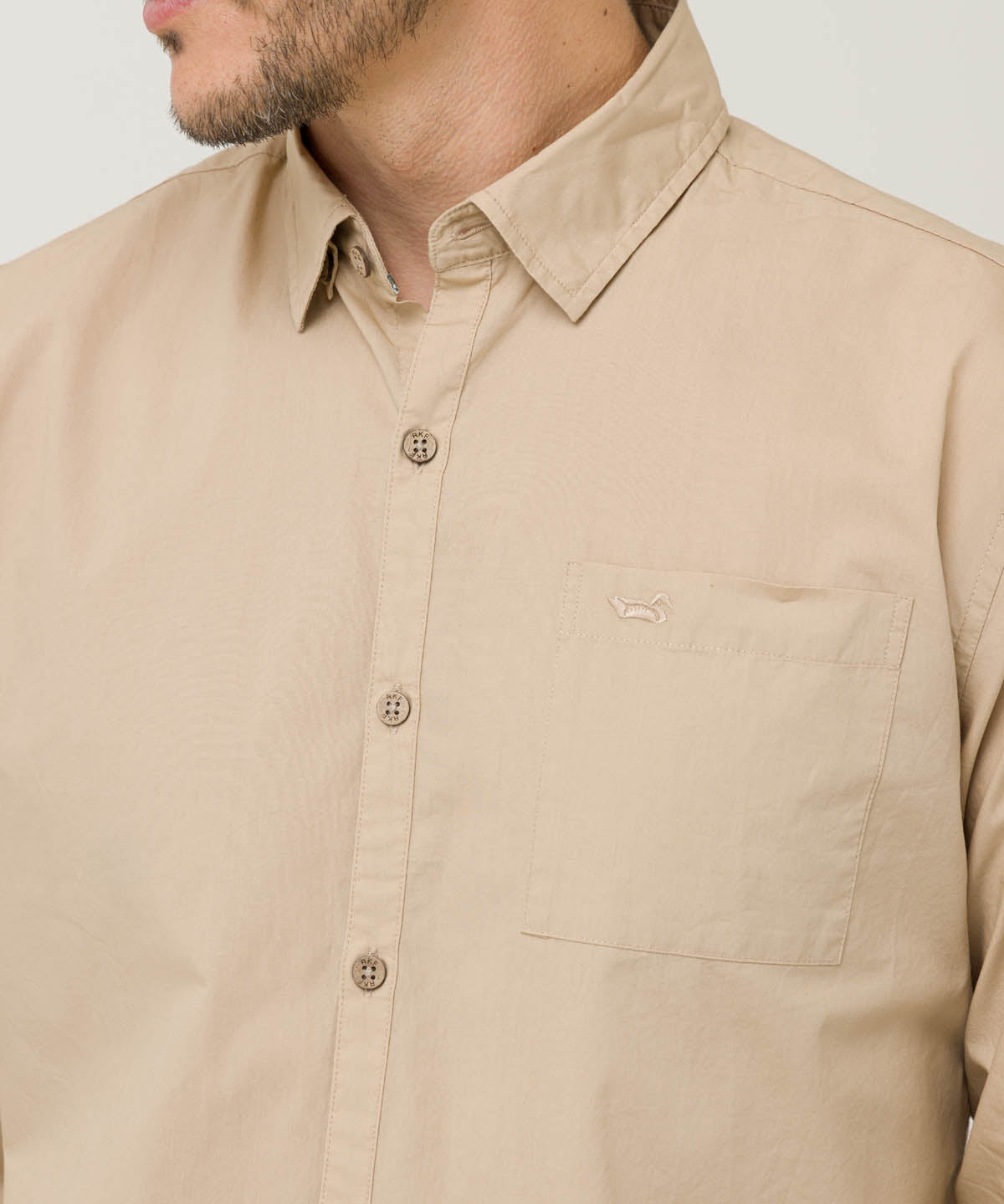 Camisa Algodón Orgánico Hombre Galiton Café Rockford
