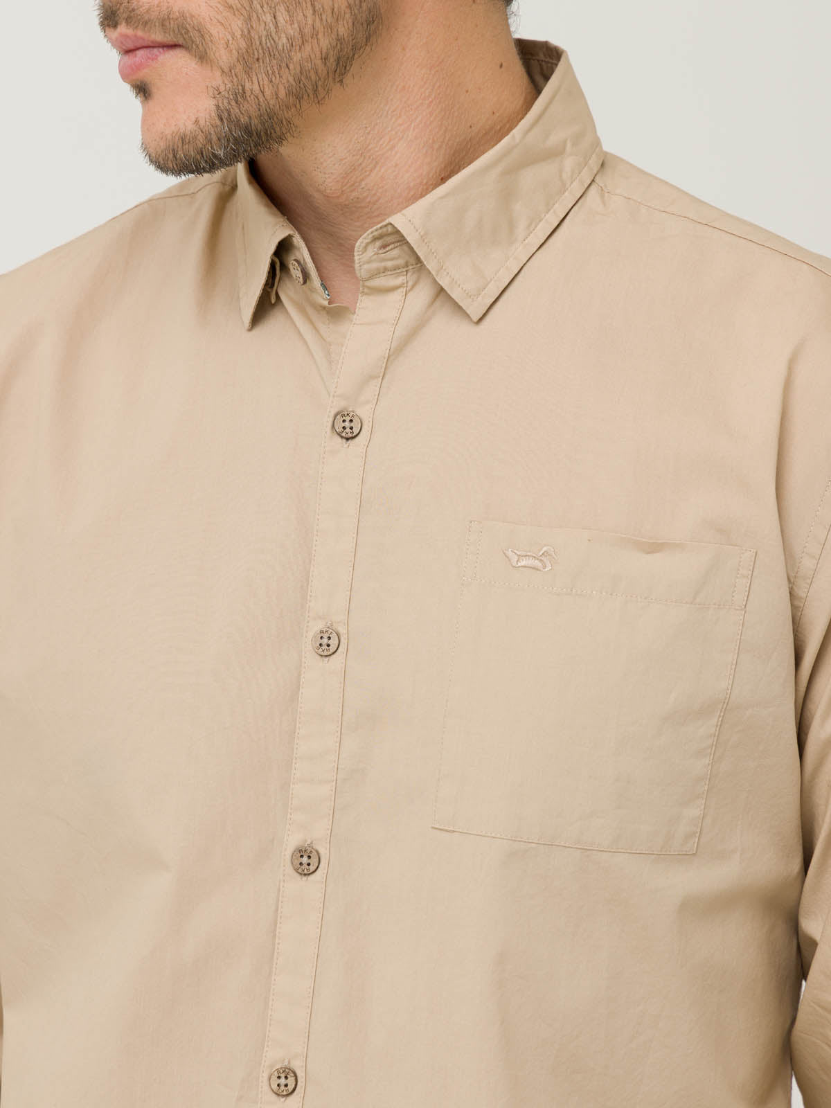Camisa Algodón Orgánico Hombre Galiton Café Rockford
