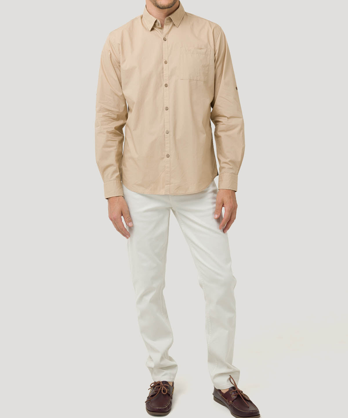 Camisa Algodón Orgánico Hombre Galiton Café Rockford
