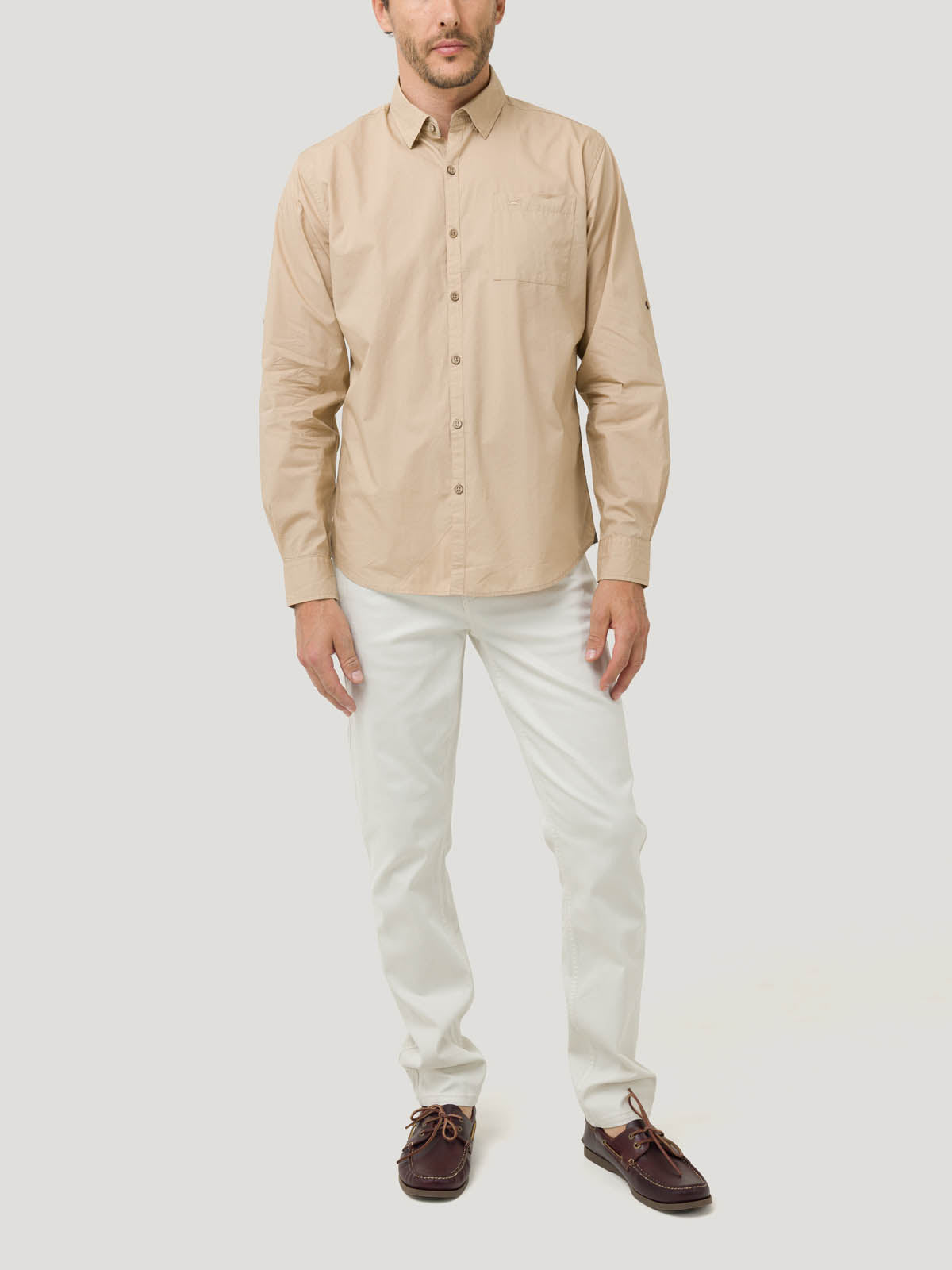 Camisa Algodón Orgánico Hombre Galiton Café Rockford