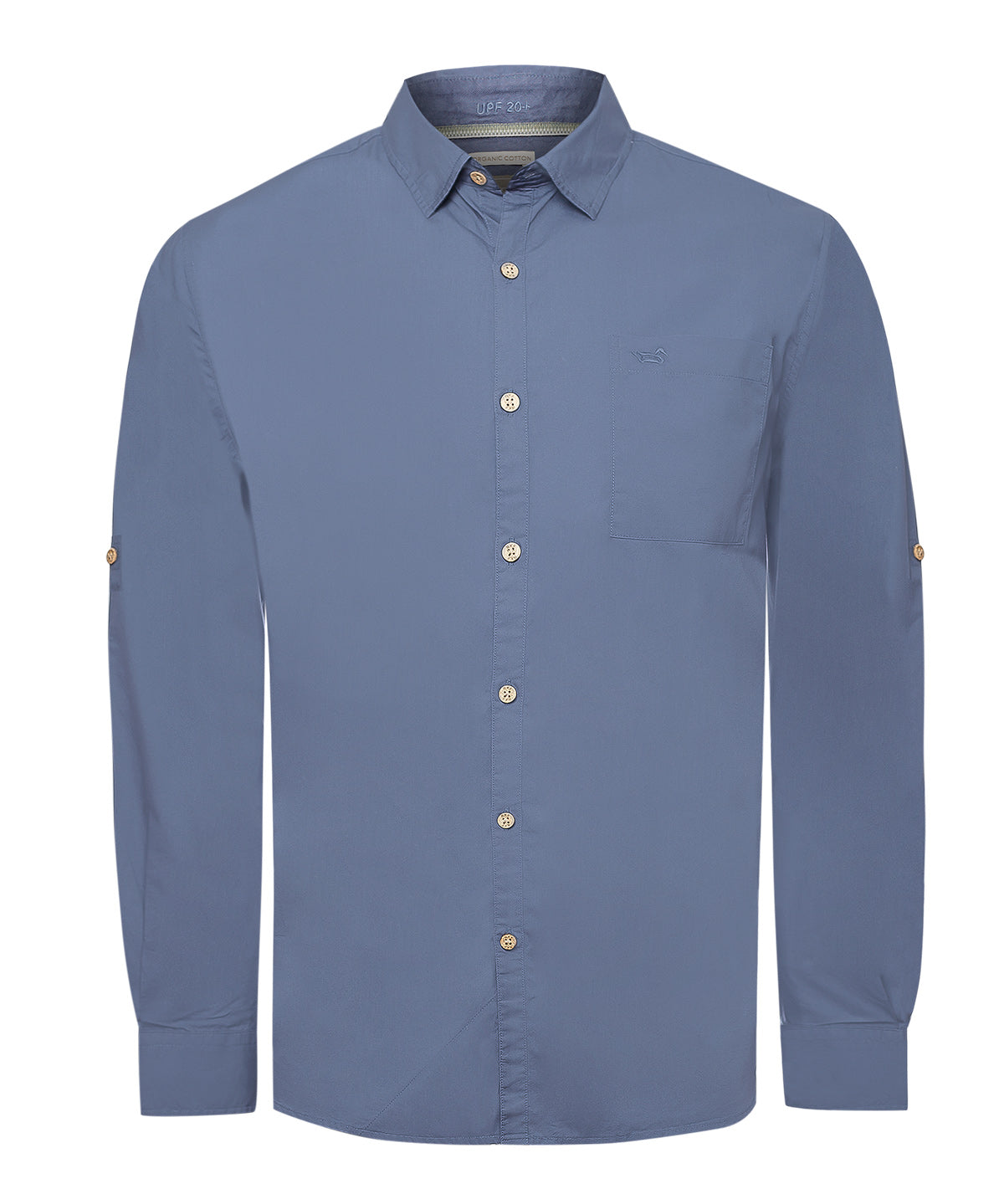 Camisa Algodón Orgánico Hombre Galiton Azul Rockford