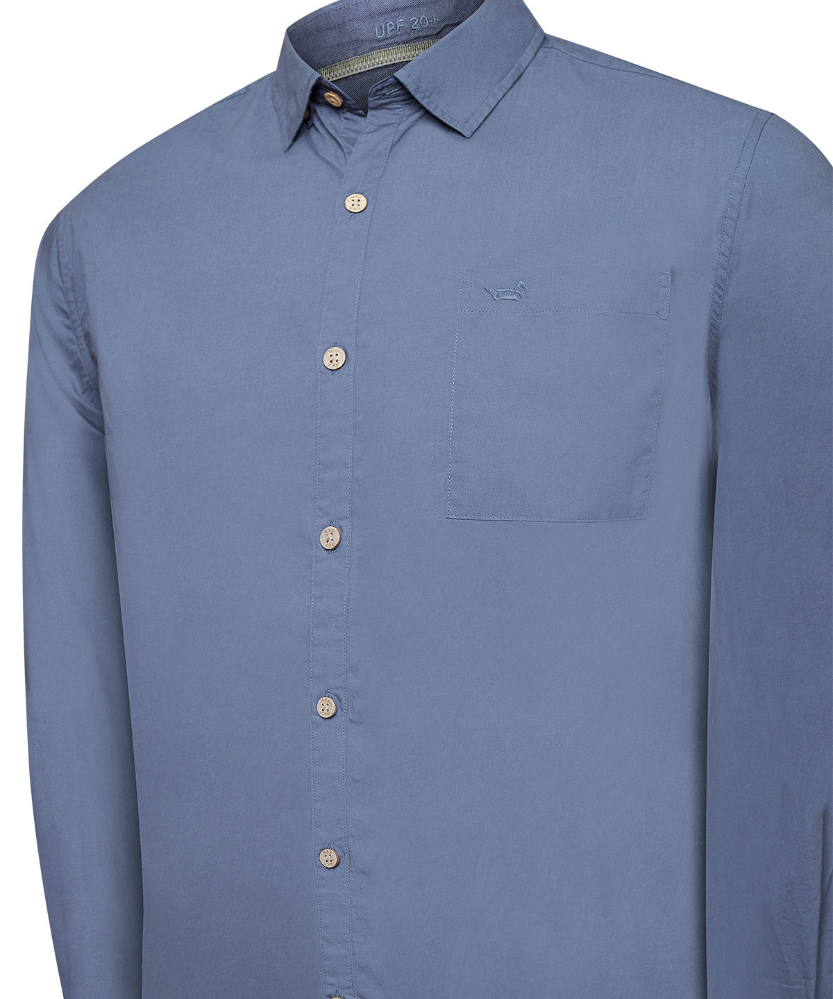Camisa Algodón Orgánico Hombre Galiton Azul Rockford