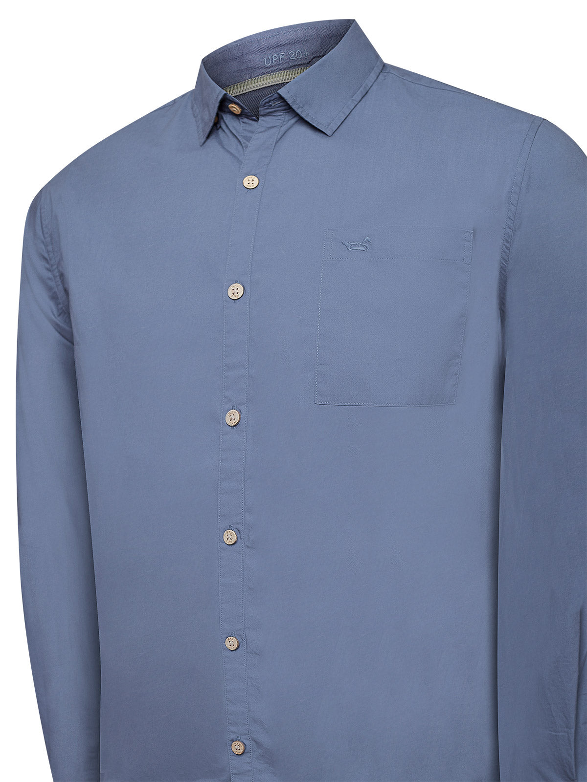 Camisa Algodón Orgánico Hombre Galiton Azul Rockford