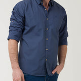 Camisa Algodón Orgánico Hombre Galiton Azul Rockford