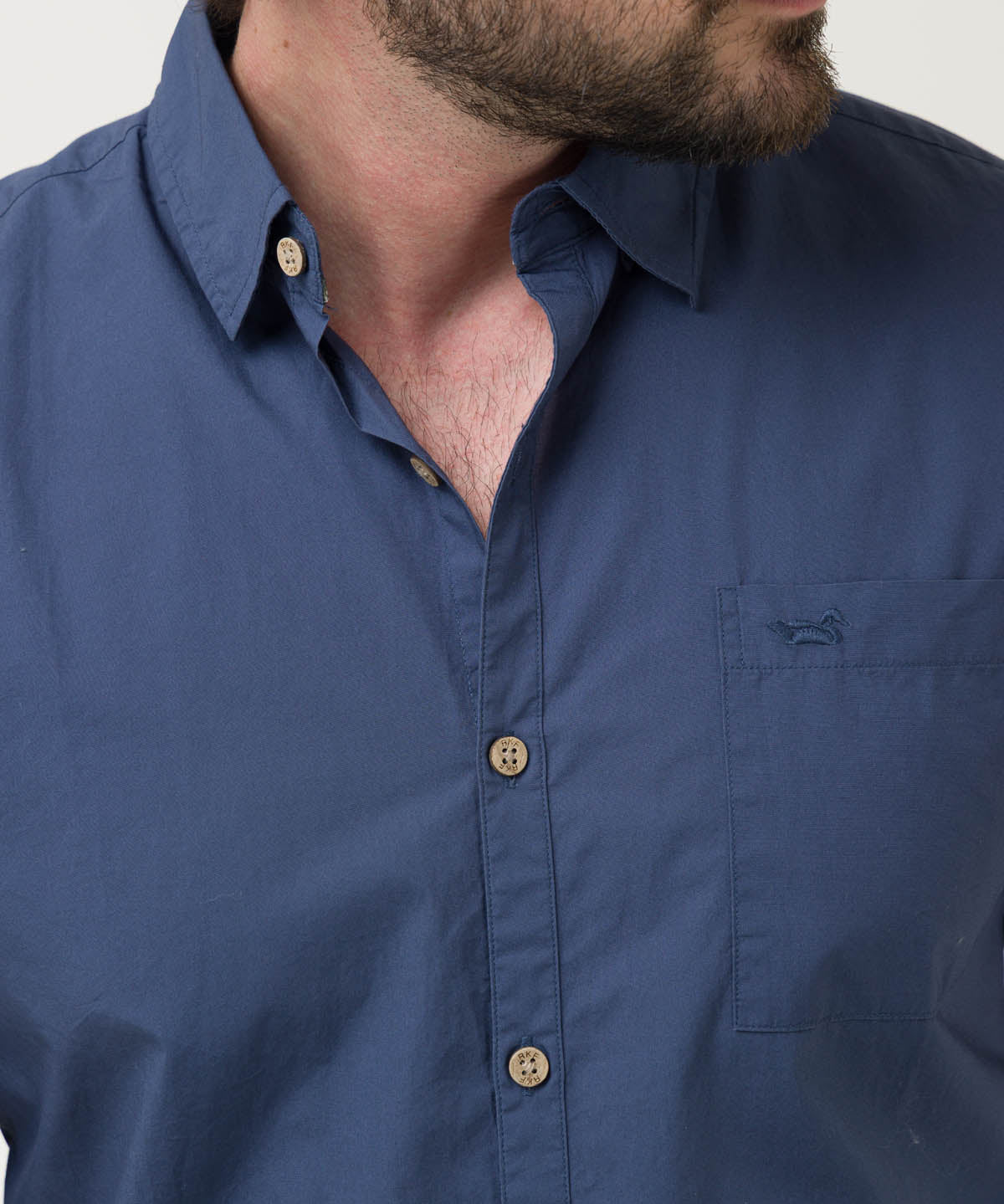 Camisa Algodón Orgánico Hombre Galiton Azul Rockford