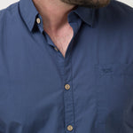 Camisa Algodón Orgánico Hombre Galiton Azul Rockford