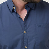 Camisa Algodón Orgánico Hombre Galiton Azul Rockford