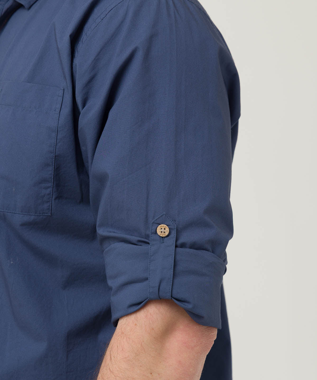 Camisa Algodón Orgánico Hombre Galiton Azul Rockford