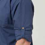 Camisa Algodón Orgánico Hombre Galiton Azul Rockford