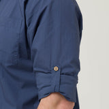 Camisa Algodón Orgánico Hombre Galiton Azul Rockford