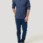 Camisa Algodón Orgánico Hombre Galiton Azul Rockford