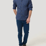 Camisa Algodón Orgánico Hombre Galiton Azul Rockford