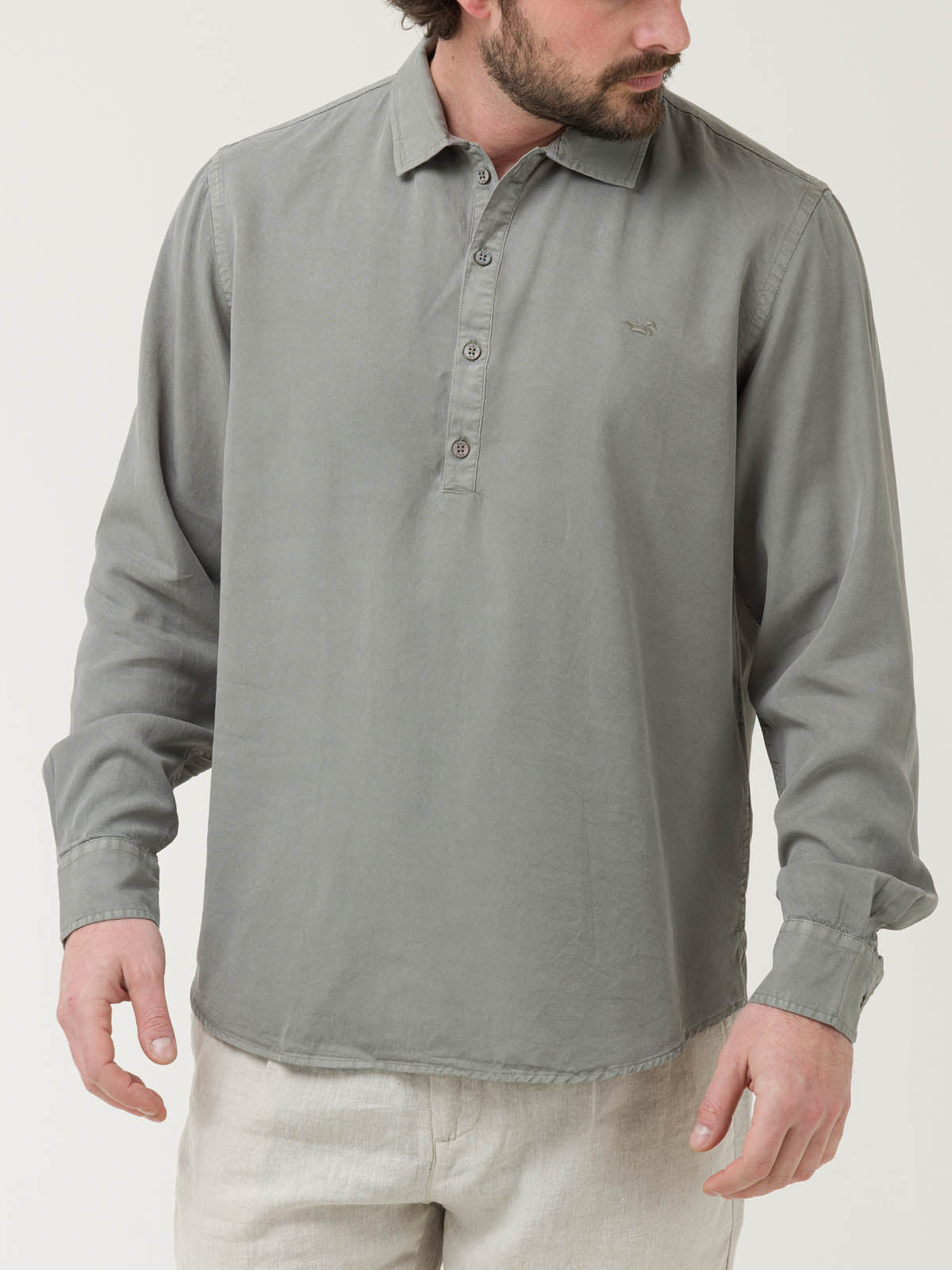 Camisa Tencel Hombre Tencelhalf Gris Rockford