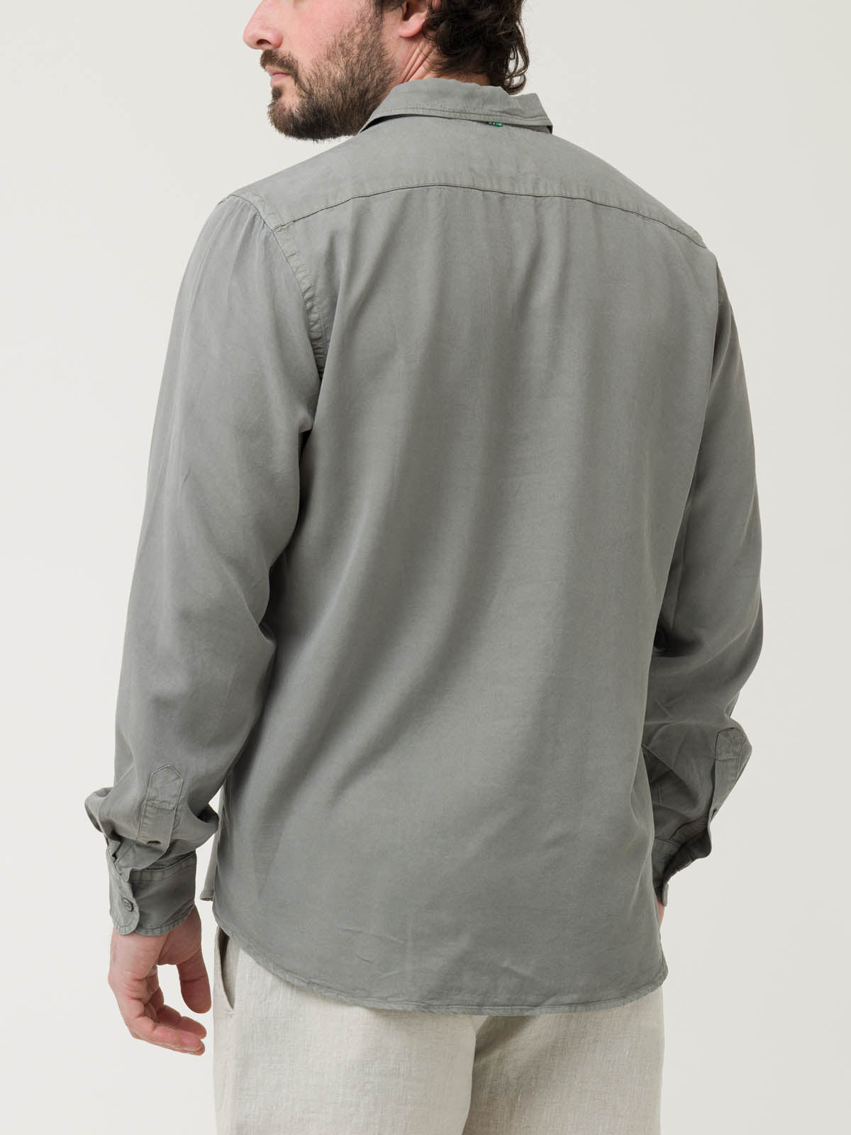 Camisa Tencel Hombre Tencelhalf Gris Rockford