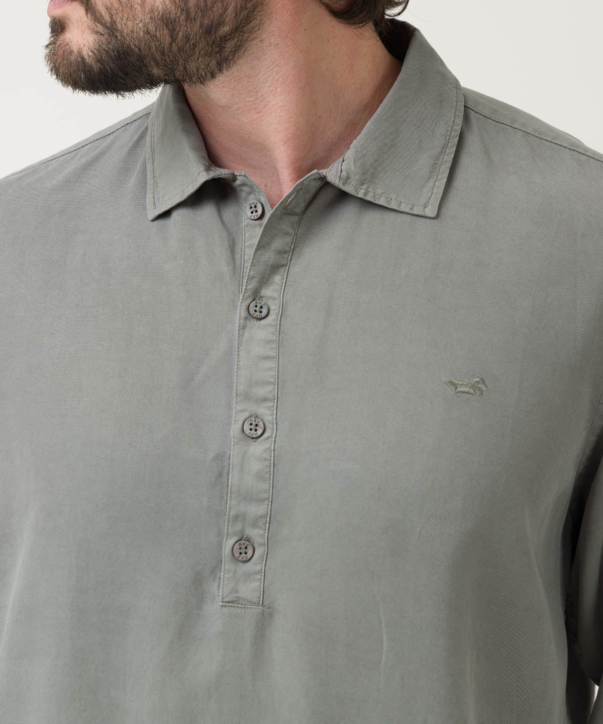 Camisa Tencel Hombre Tencelhalf Gris Rockford