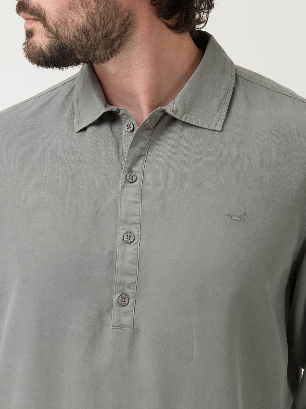 Camisa Tencel Hombre Tencelhalf Gris Rockford