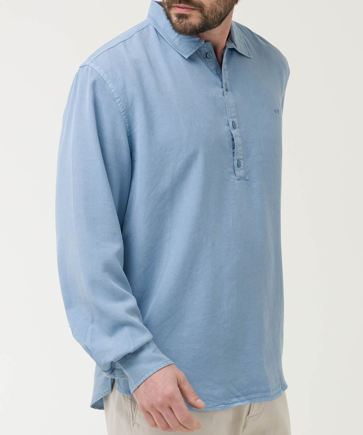 Camisa Tencel Hombre Tencelhalf Azul Rockford