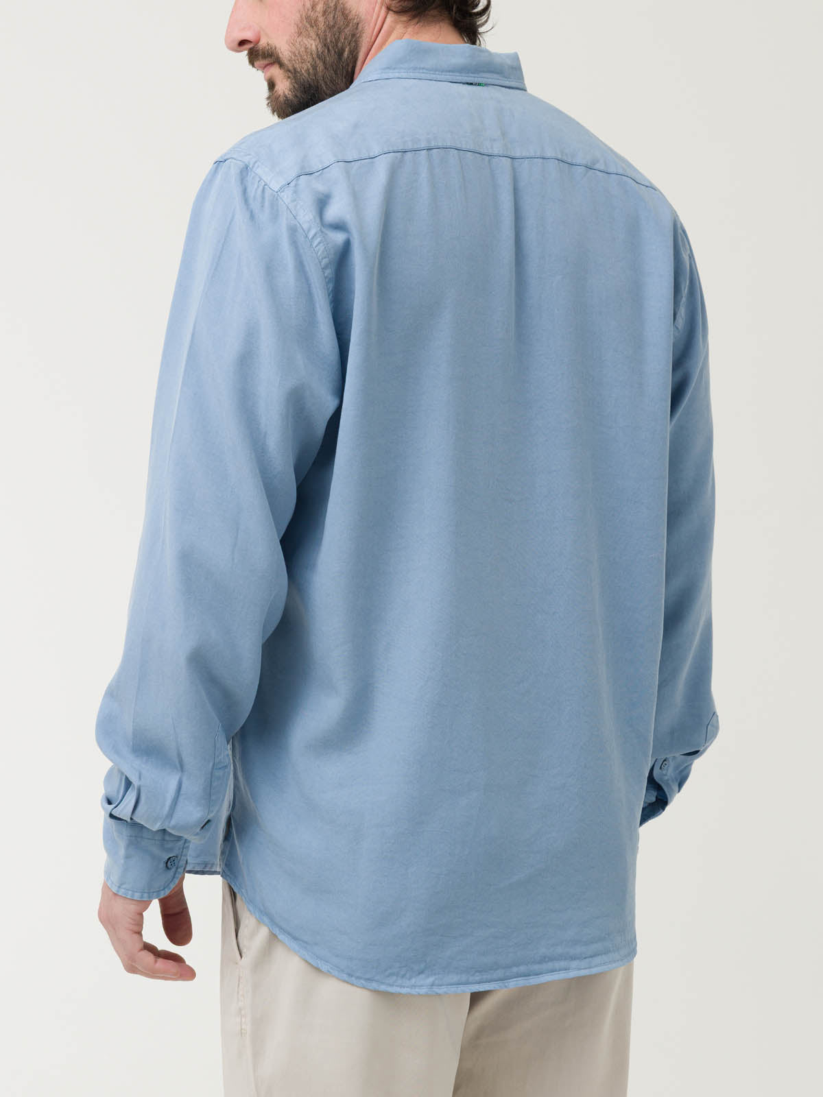 Camisa Tencel Hombre Tencelhalf Azul Rockford