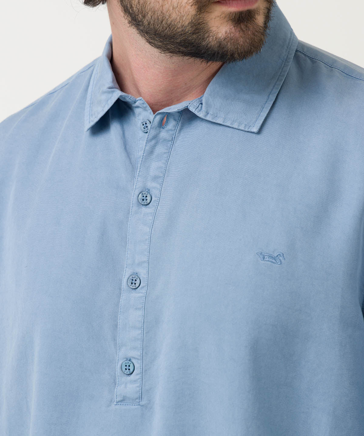 Camisa Tencel Hombre Tencelhalf Azul Rockford