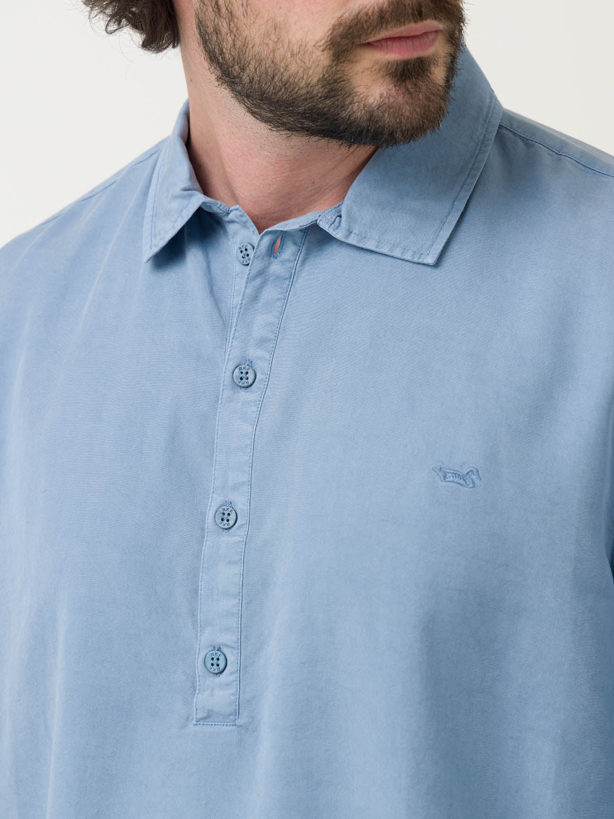 Camisa Tencel Hombre Tencelhalf Azul Rockford
