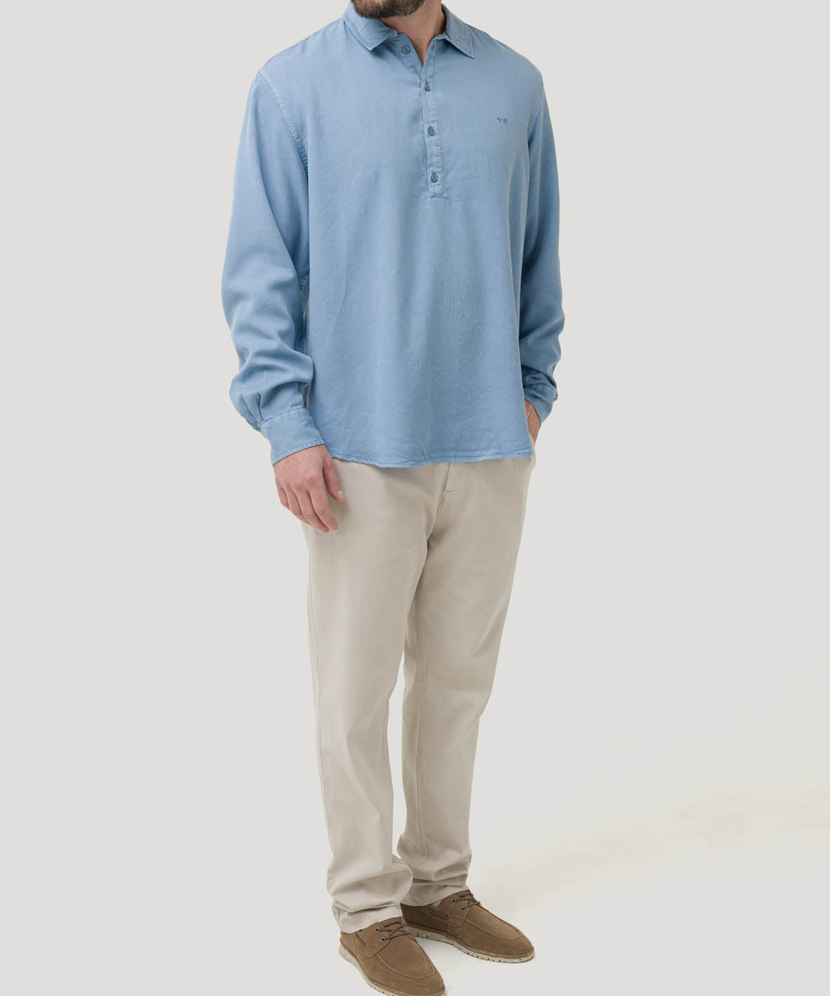Camisa Tencel Hombre Tencelhalf Azul Rockford