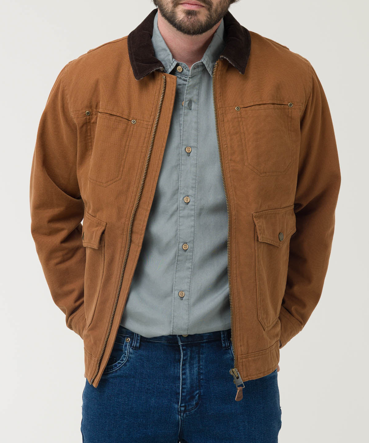Chaqueta Algodón Orgánico Hombre Tundra Café Rockford