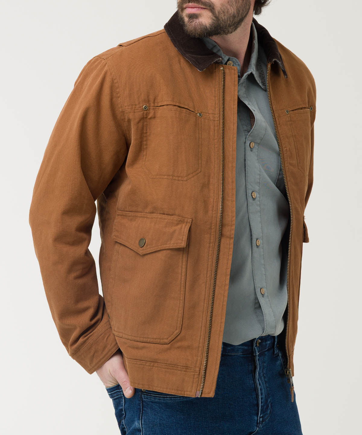 Chaqueta Algodón Orgánico Hombre Tundra Café Rockford