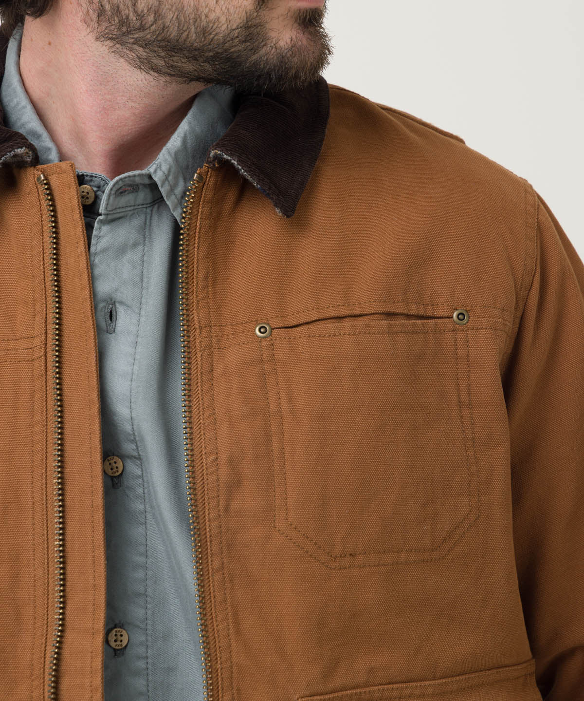 Chaqueta Algodón Orgánico Hombre Tundra Café Rockford