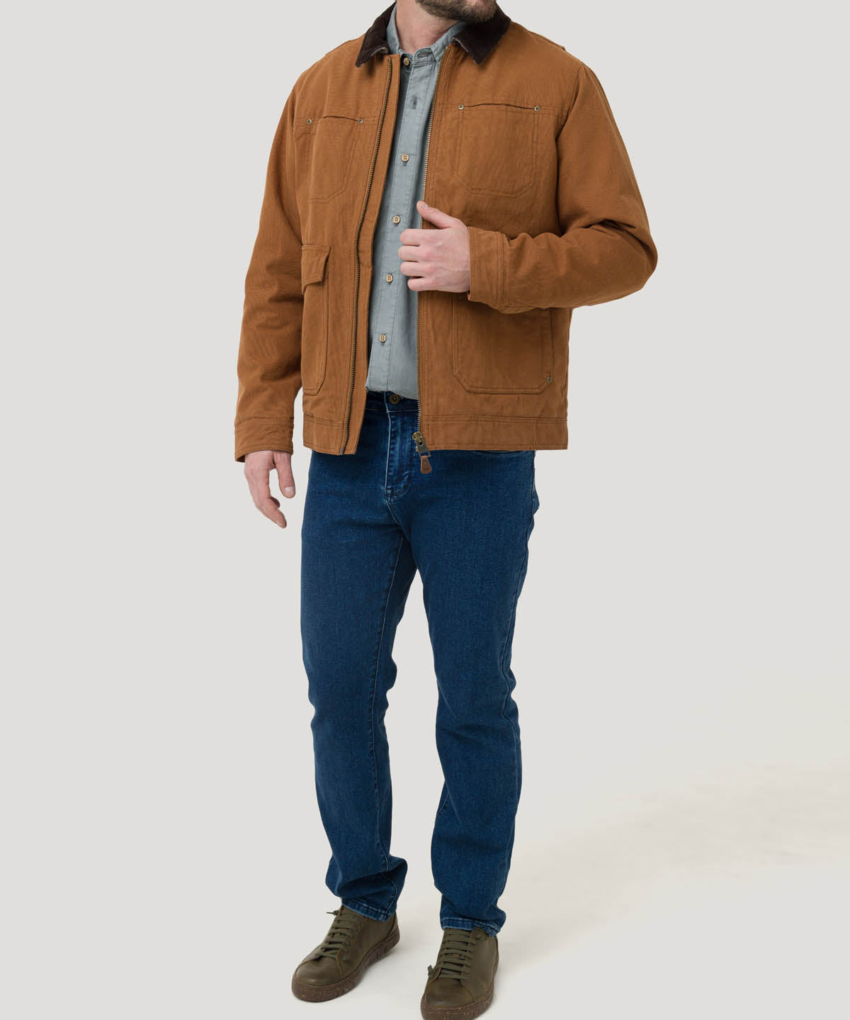 Chaqueta Algodón Orgánico Hombre Tundra Café Rockford
