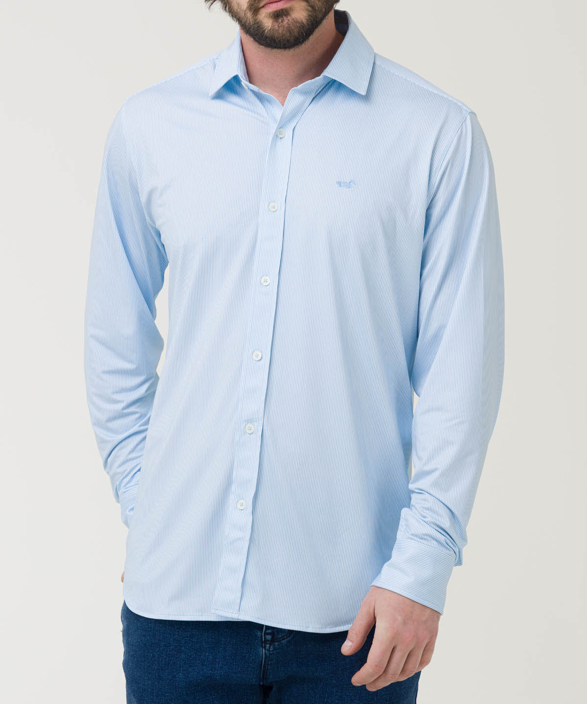 Camisa Fibras Recicladas Hombre Sports Azul Rockford