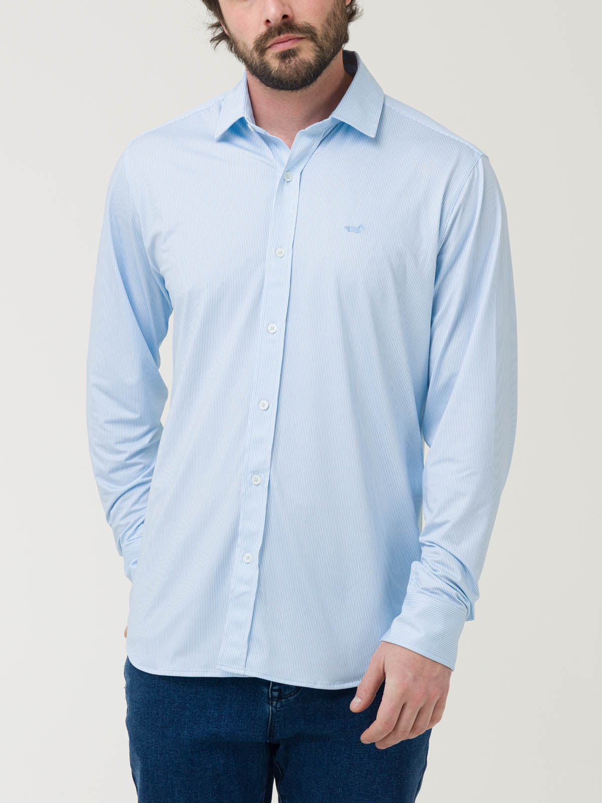 Camisa Fibras Recicladas Hombre Sports Azul Rockford