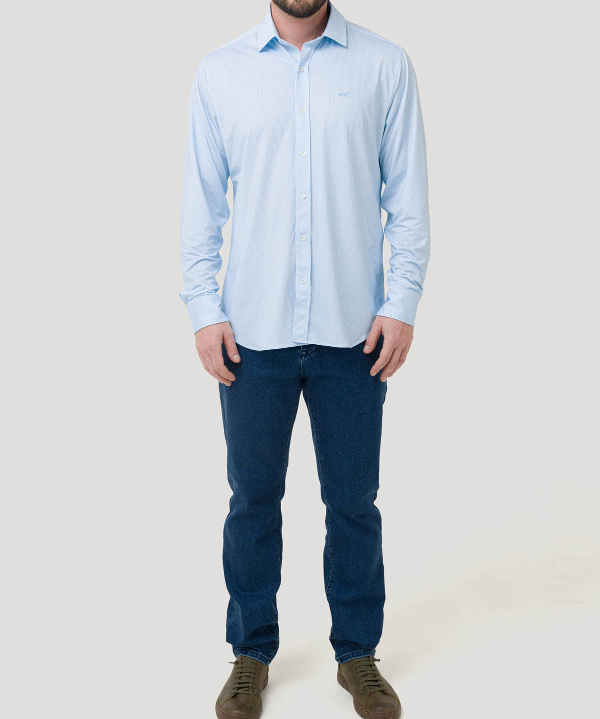 Camisa Fibras Recicladas Hombre Sports Azul Rockford