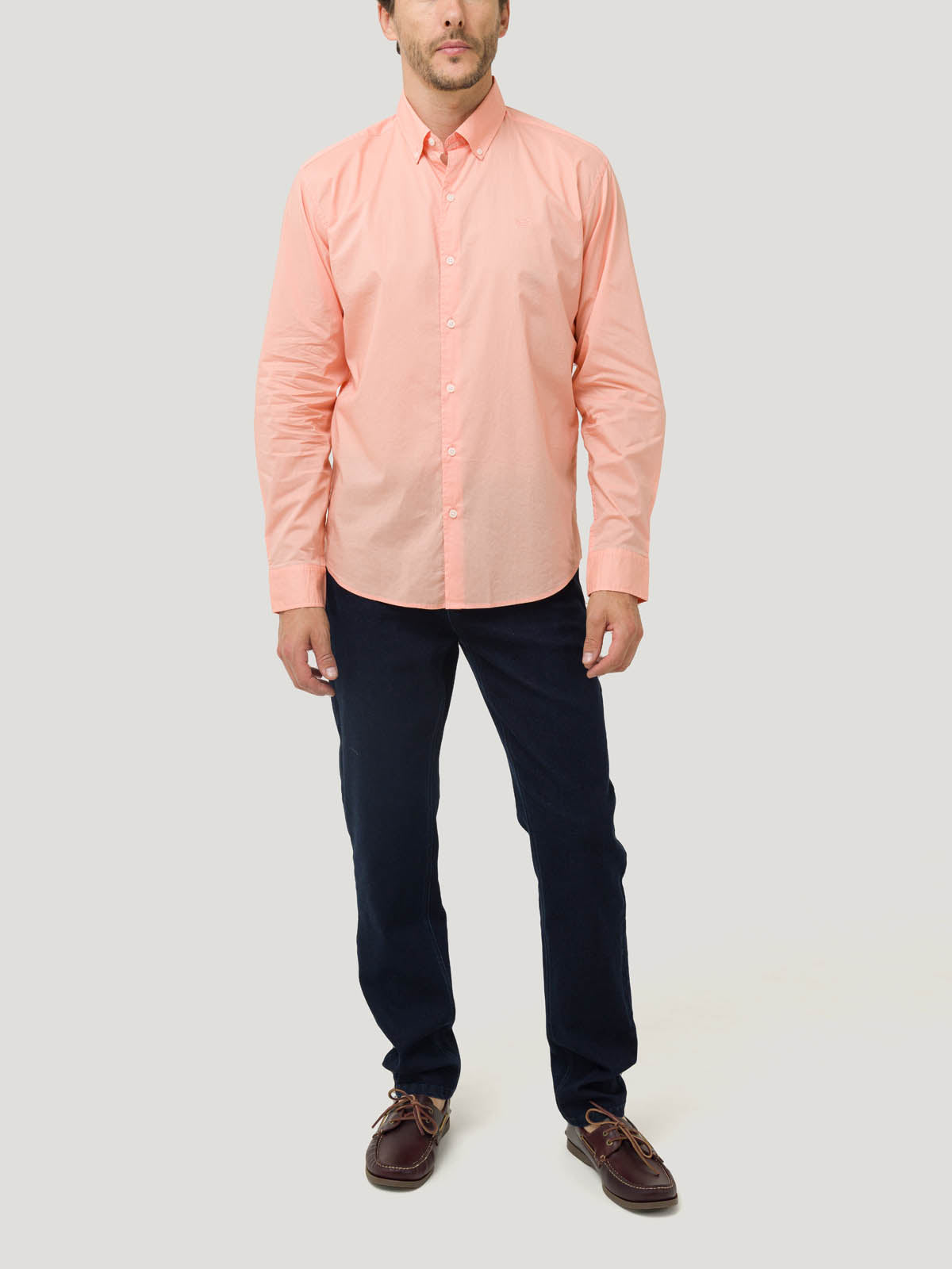 Camisa Algodón Orgánico Hombre Soft Naranjo Rockford