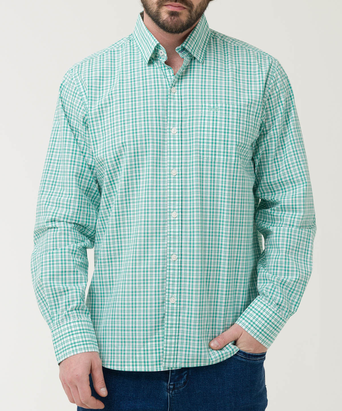Camisa Algodón Orgánico Hombre Lighter Verde Rockford