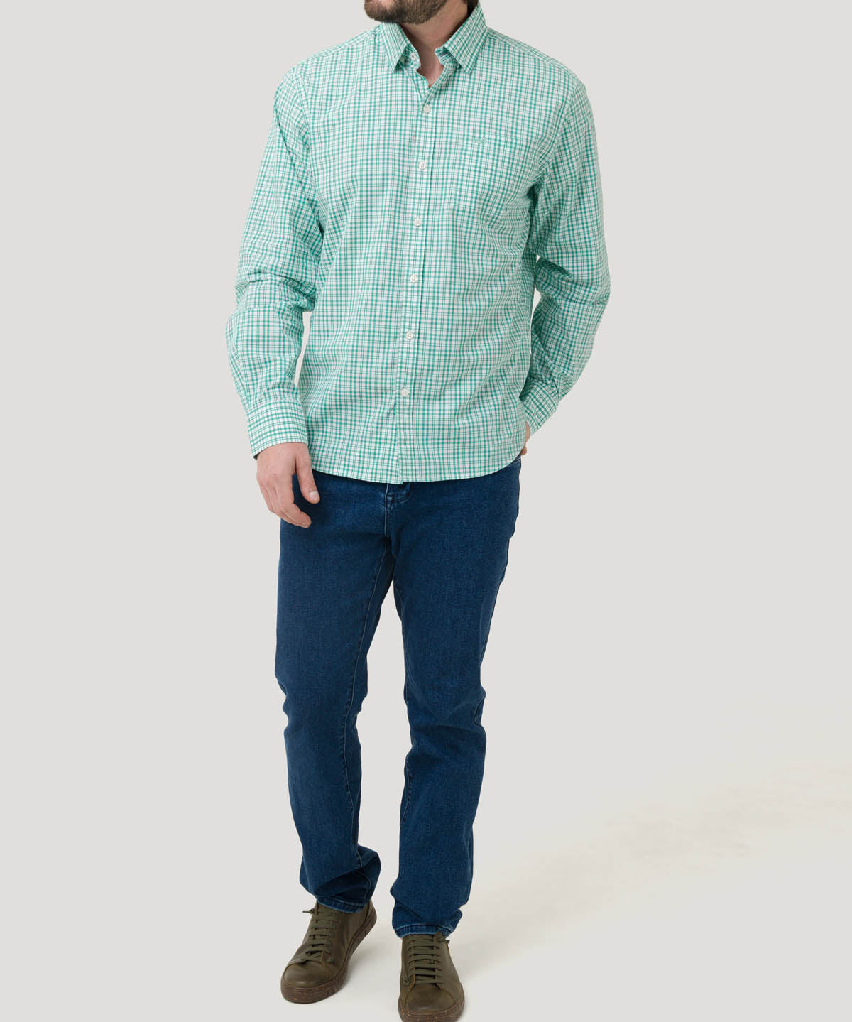 Camisa Algodón Orgánico Hombre Lighter Verde Rockford