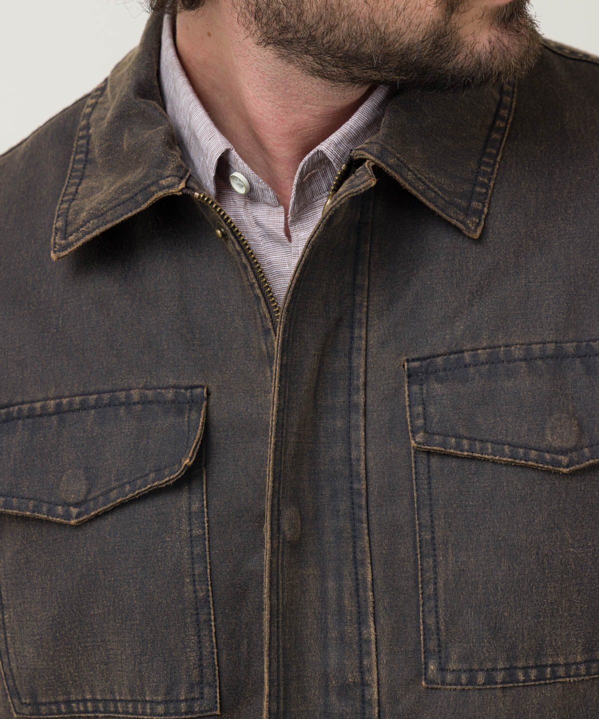 Chaqueta Algodón Hombre Torino Café Rockford