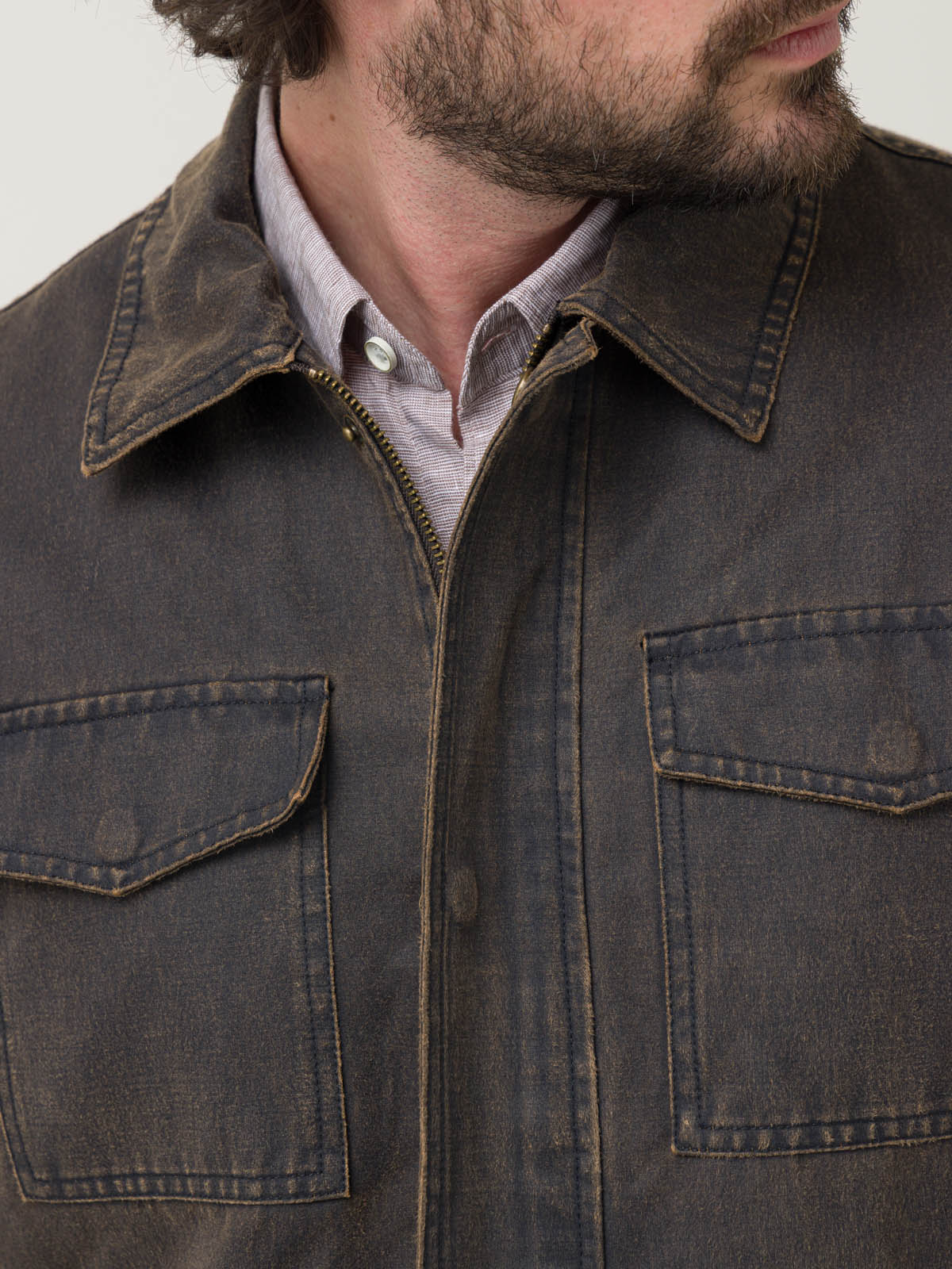 Chaqueta Algodón Hombre Torino Café Rockford