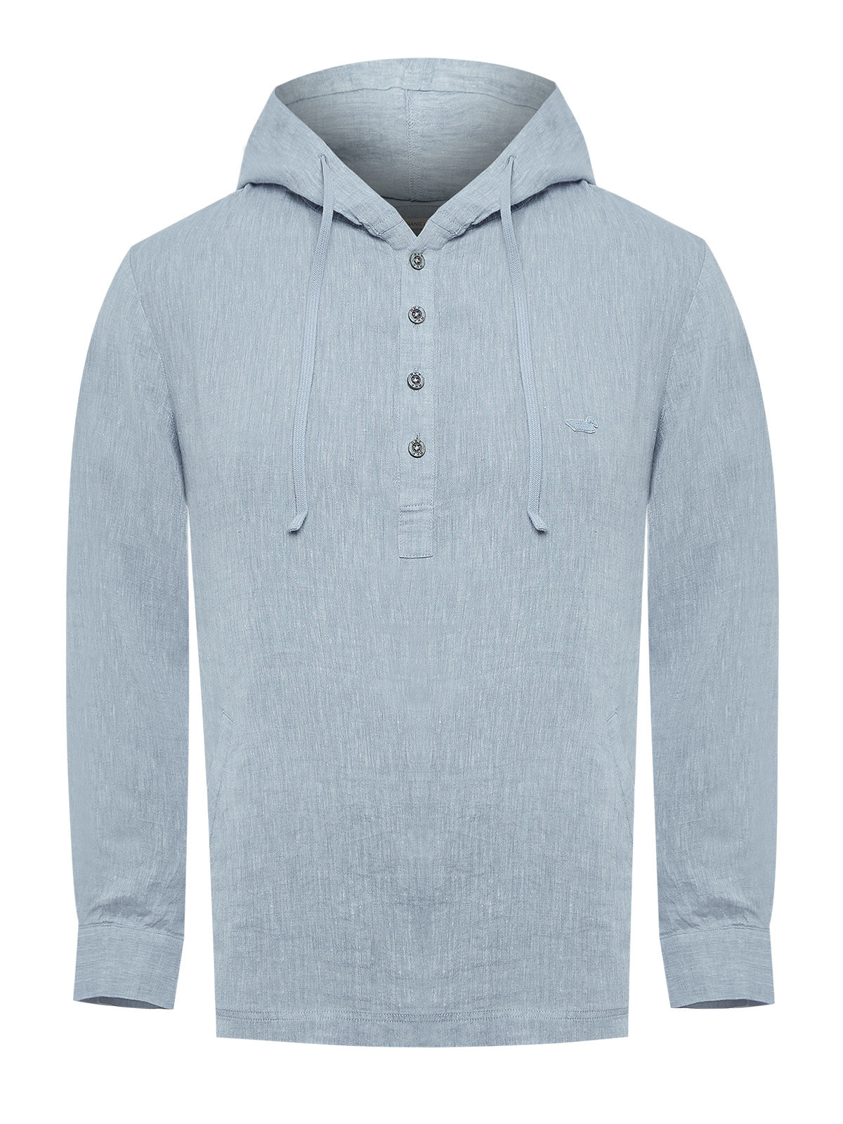 Polerón Lino Orgánico Hombre Linen Azul Rockford