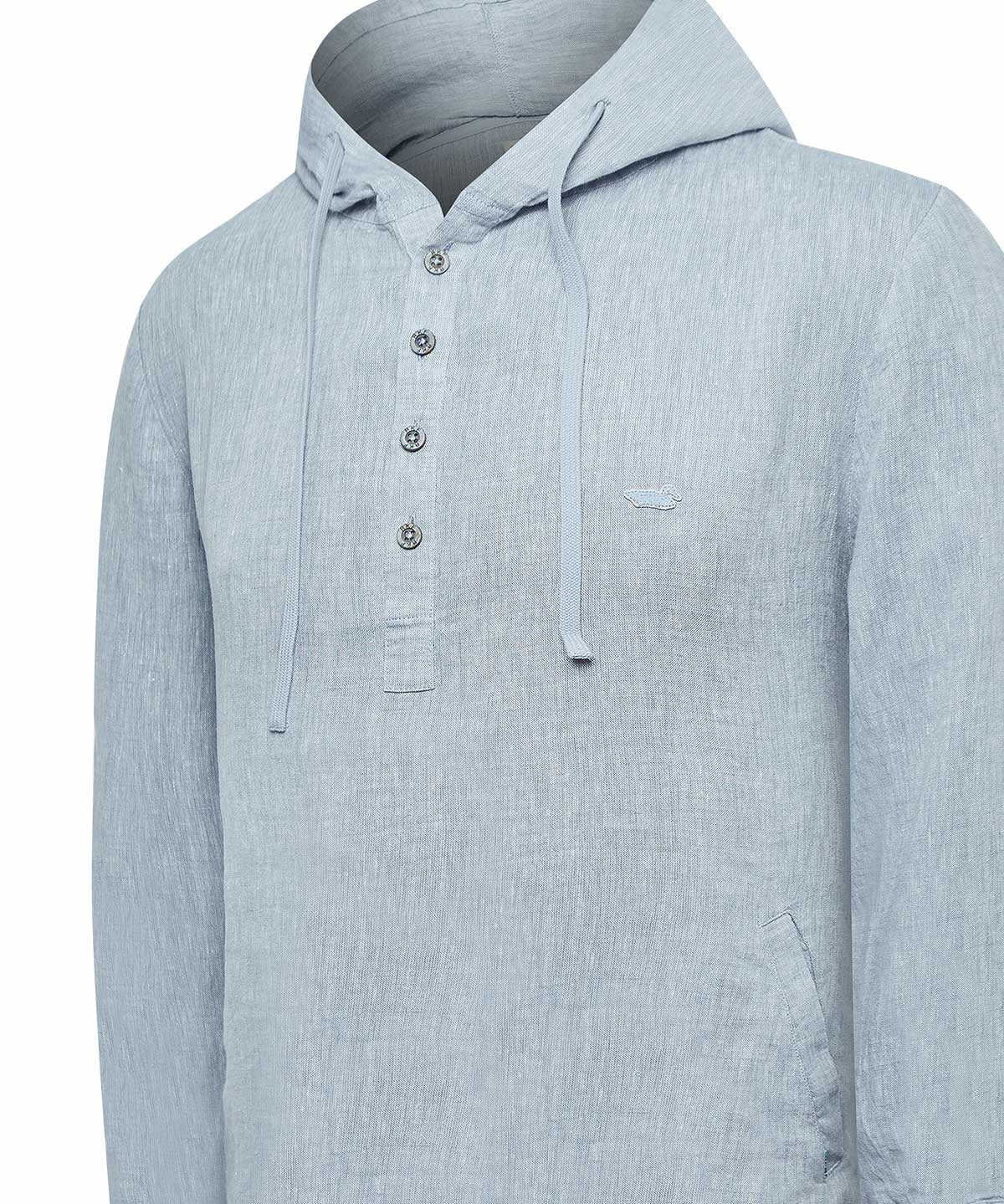 Polerón Lino Orgánico Hombre Linen Azul Rockford