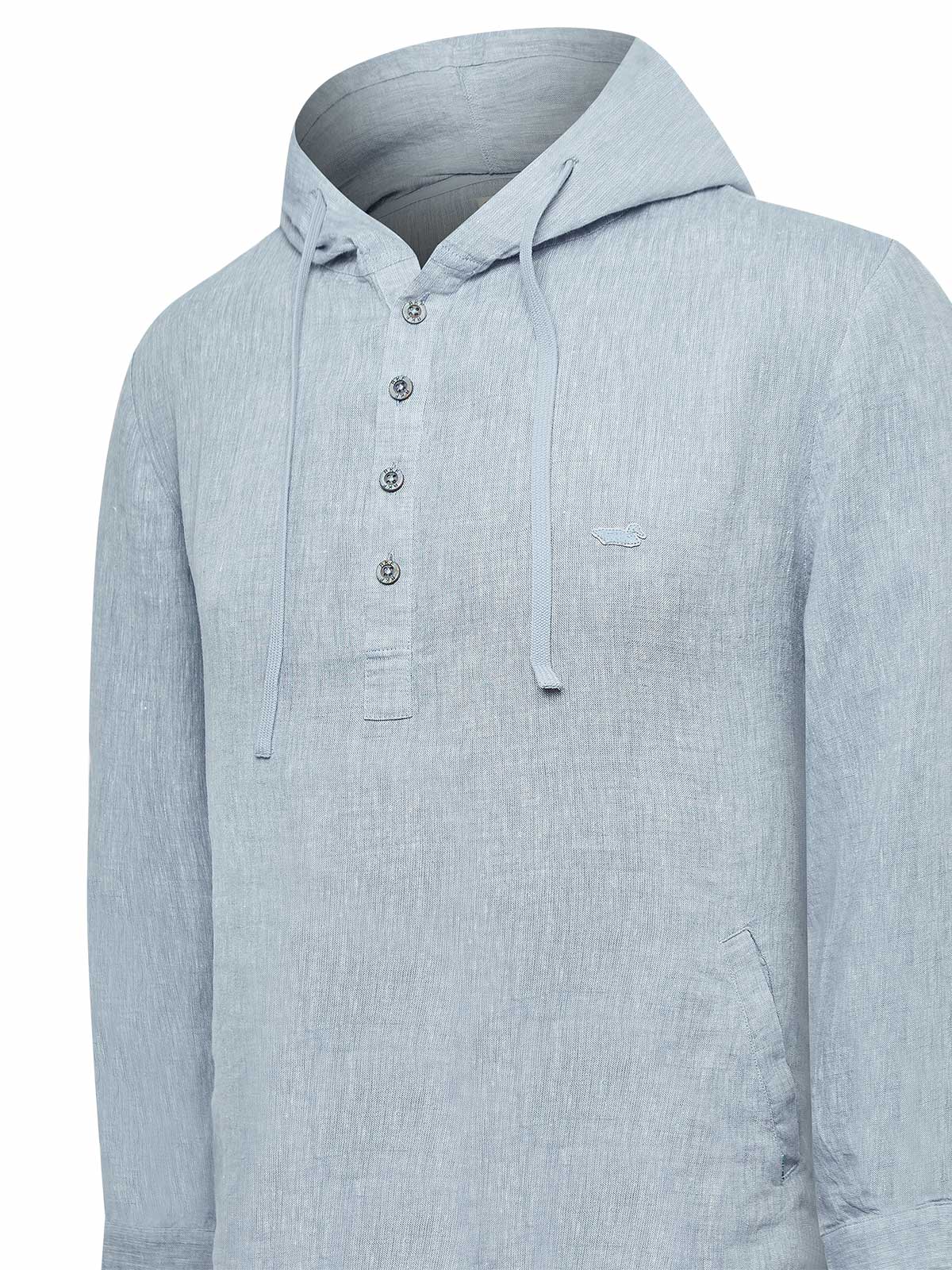 Polerón Lino Orgánico Hombre Linen Azul Rockford