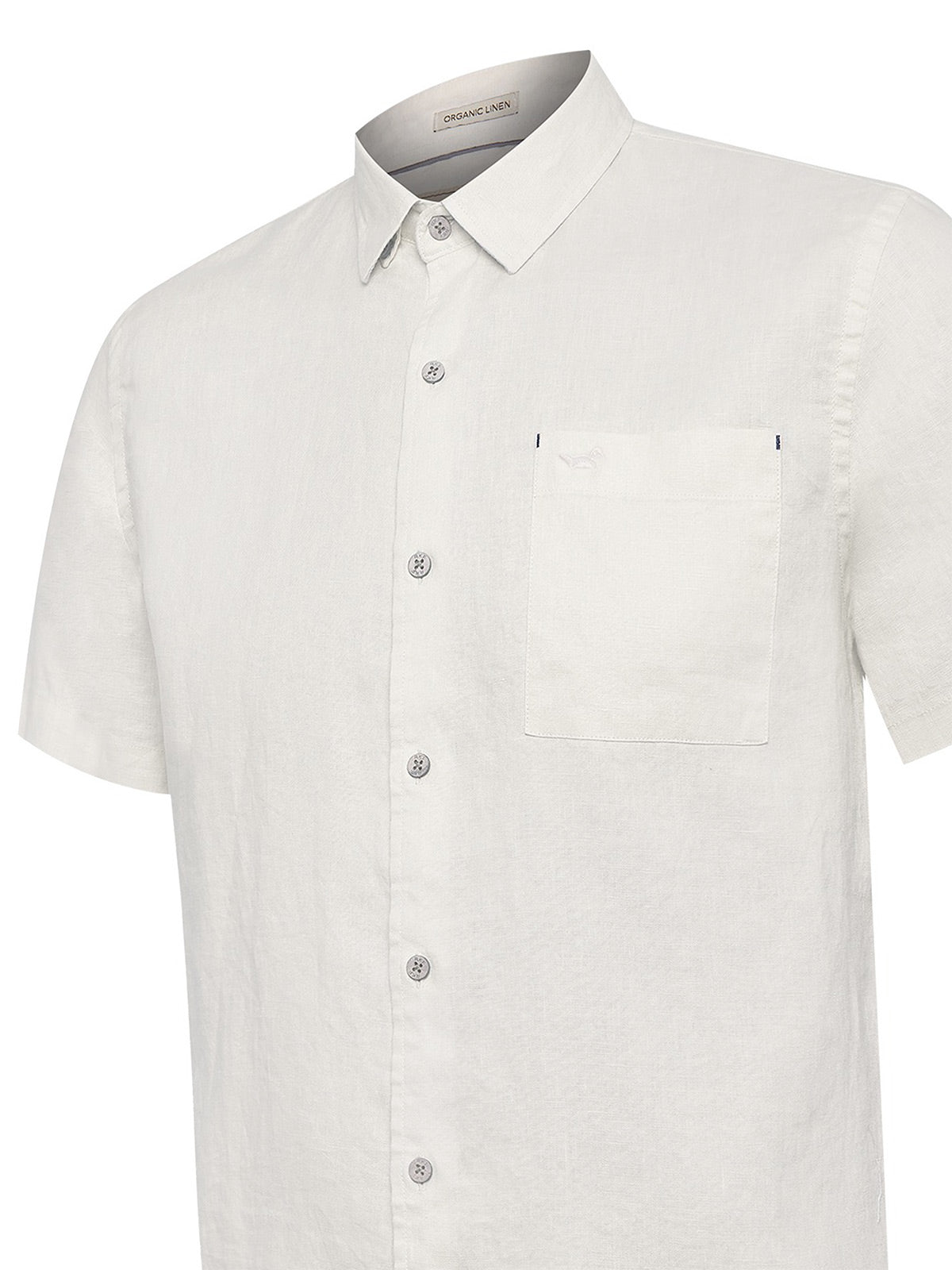 Camisa Lino Orgánico Hombre Linenshort Blanco Rockford