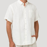 Camisa Lino Orgánico Hombre Linenshort Blanco Rockford