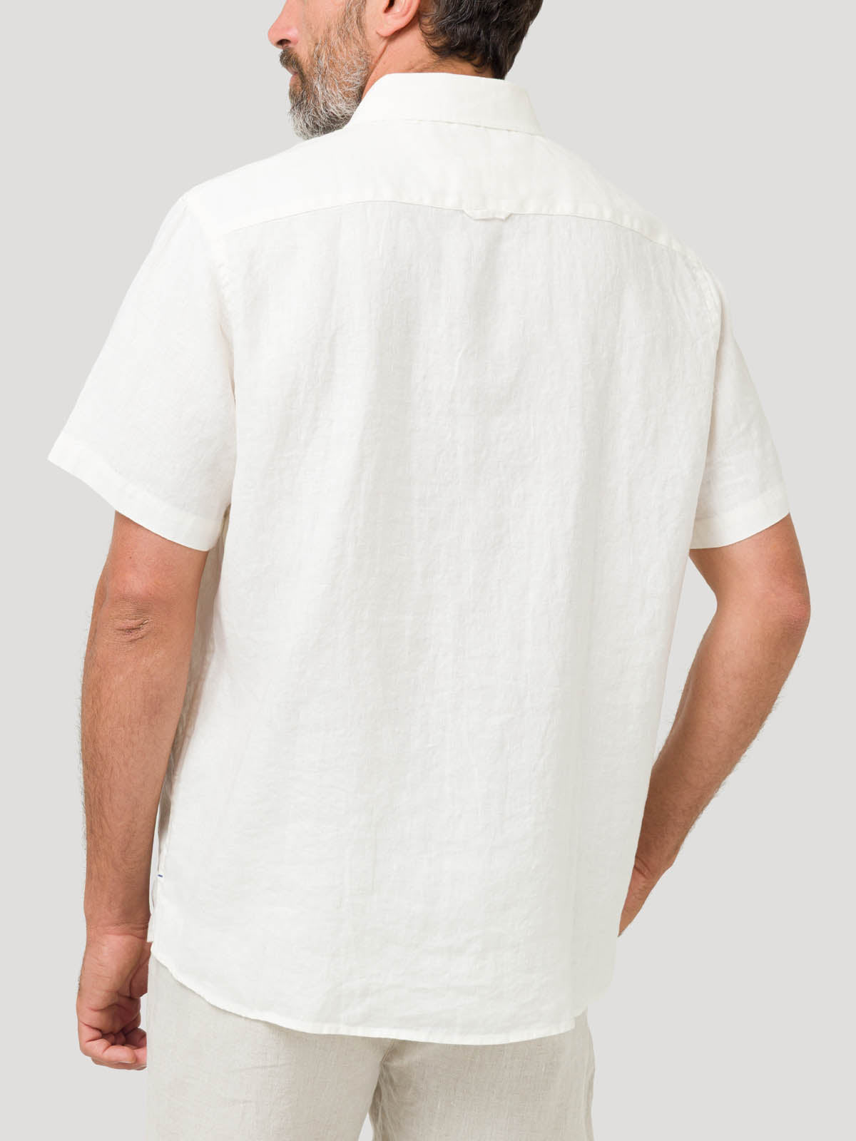 Camisa Lino Orgánico Hombre Linenshort Blanco Rockford