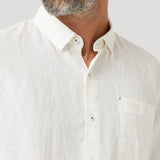Camisa Lino Orgánico Hombre Linenshort Blanco Rockford